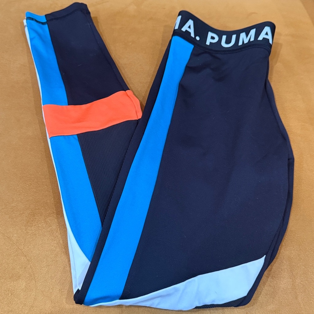 PUMA Dynamic Blue and Orange Leggings 25”